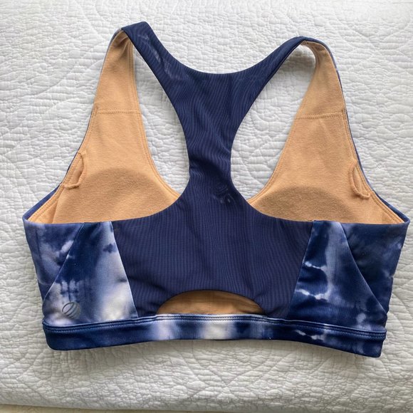 NWOT MPG Blue Tie Dye Recycled Polyester Sports Bra Medium Support Size SMALL - Picture 6 of 11